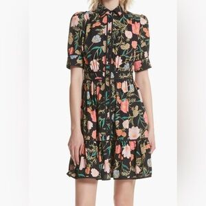 Kate Spade Blossom Print Fluid Shirt Dress Size 2